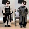 Autumn Winter Boys' Casual Suit Children's Korean Version Alphabet Trousers Velvet Two-piece Set