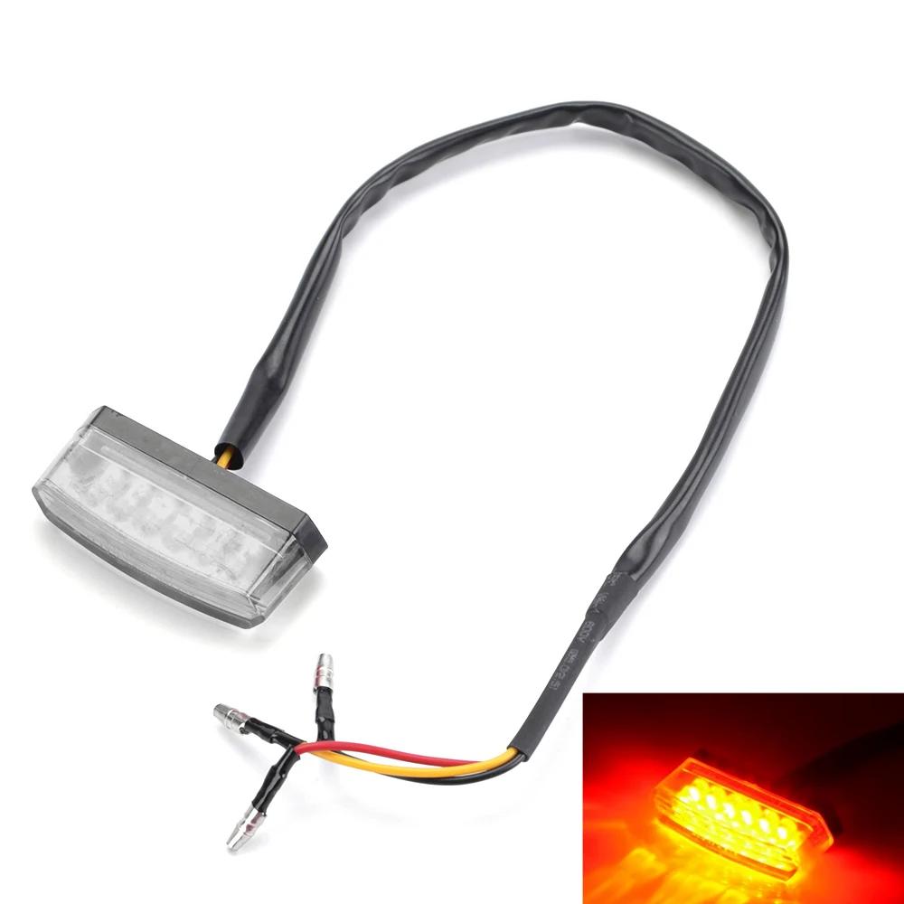 LED Number Plate Light License Plate Tail Light Brake Blinker Pit Bike Universal Stop Rear Light Motorcycle Decorative Lamp