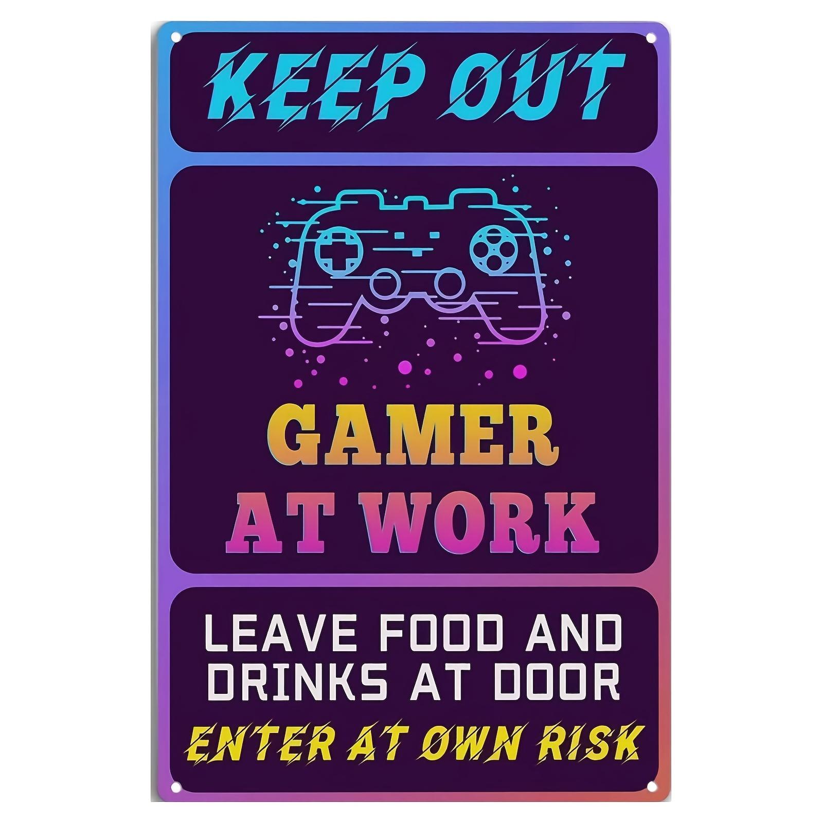 

Funny Keep Out Gamer At Work Gaming Themed Metal Tin Sign 20x30cm（7.8x11.8inch）