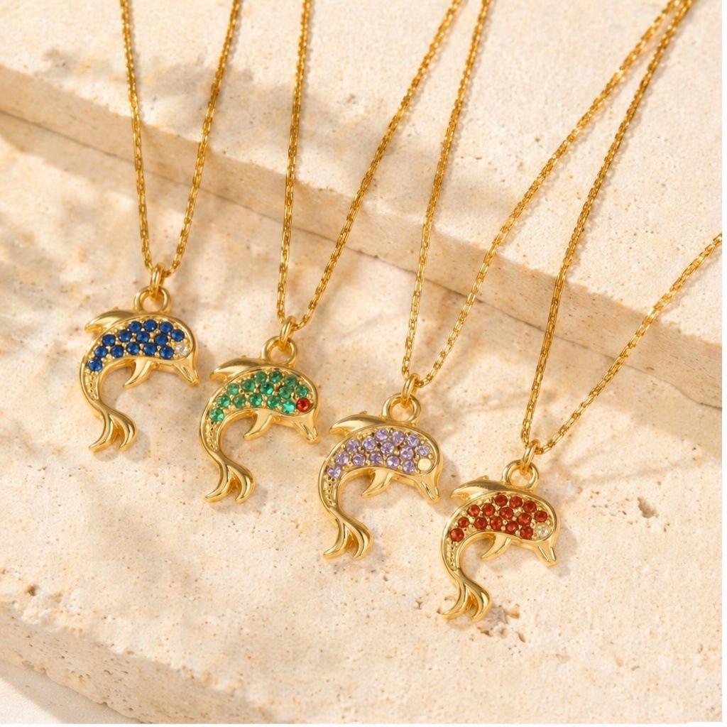 Women's 18K Gold Plated Zircon Pendant Clavicle Necklace