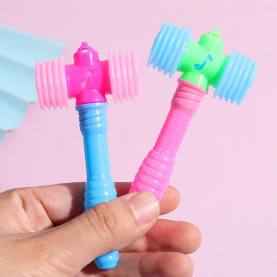 10Pcs Kids BB Hammer Squeaky Hammer Toy Plastic Pounding Hammer Colorful