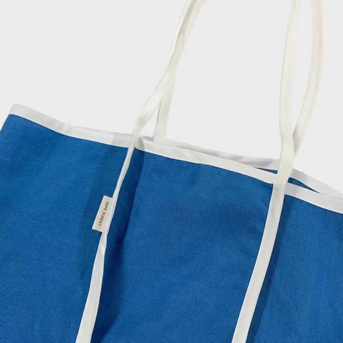Summer Linen Strap Shoulder Bag S (Cobalt Blue/White)