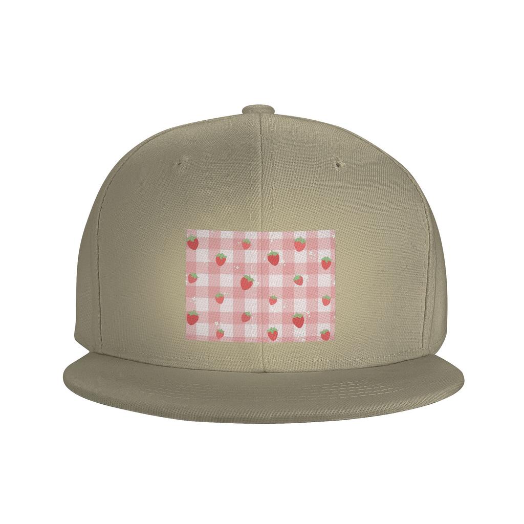 Strawberry Plaid Baseball Caps Snapback Fashion Baseball Hats Breathable Casual Casquette Outdoor for Unisexs And WoUnisexs