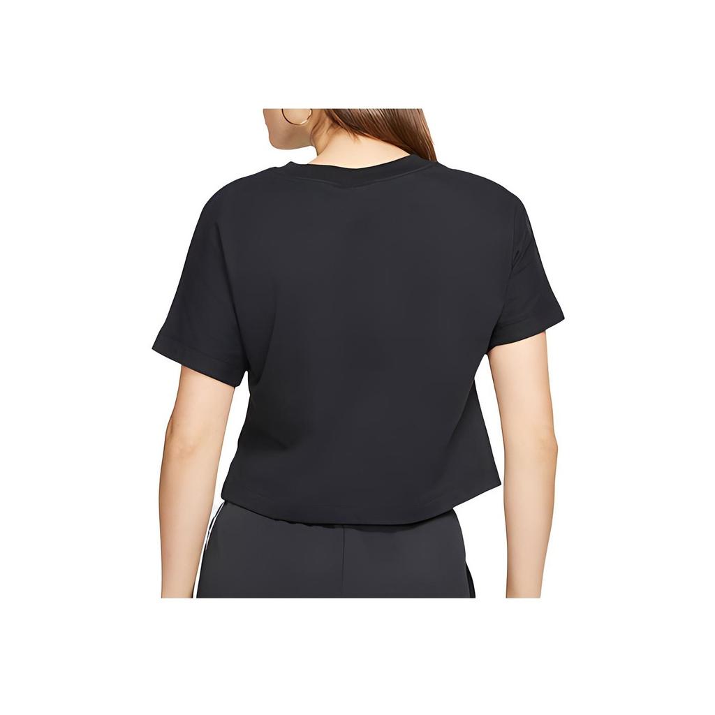Nike Large Logo Print Sports Round Neck Short Sleeve T-Shirt Women Tops Black DB3873-010