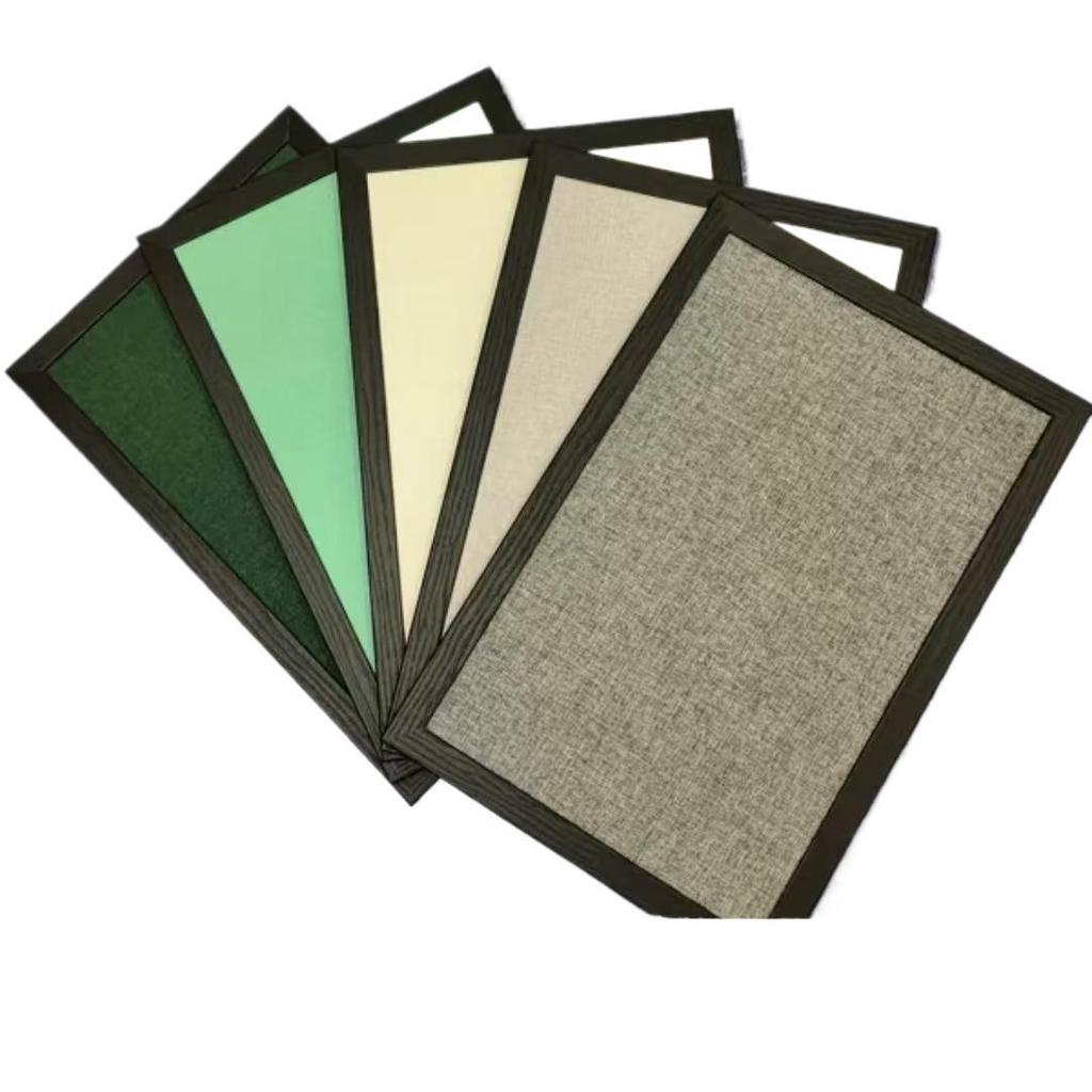 Black Frame Burlap Cork Board: Wall-Mounted Photo & Message Display for Kindergarten Theme