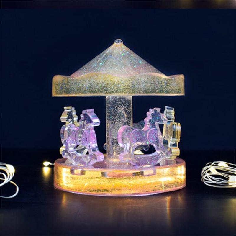 8pcs/Set  DIY Resin Carousel Ornament Silicone Molds Casting Mould