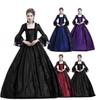 Damen Quadratischer Halsausschnitt Langarm Ballkleid Lockerer Schnitt Hohe Taille Vintage Mittelalter Spitze Viktorianisches Kostümkleid
