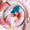 1PCS Dinnerware Painting Gold Inlay Colorful Cloud 8 /10 Inch Ceramic Plate Dinner Porcelain Cake Snack Dessert Plate