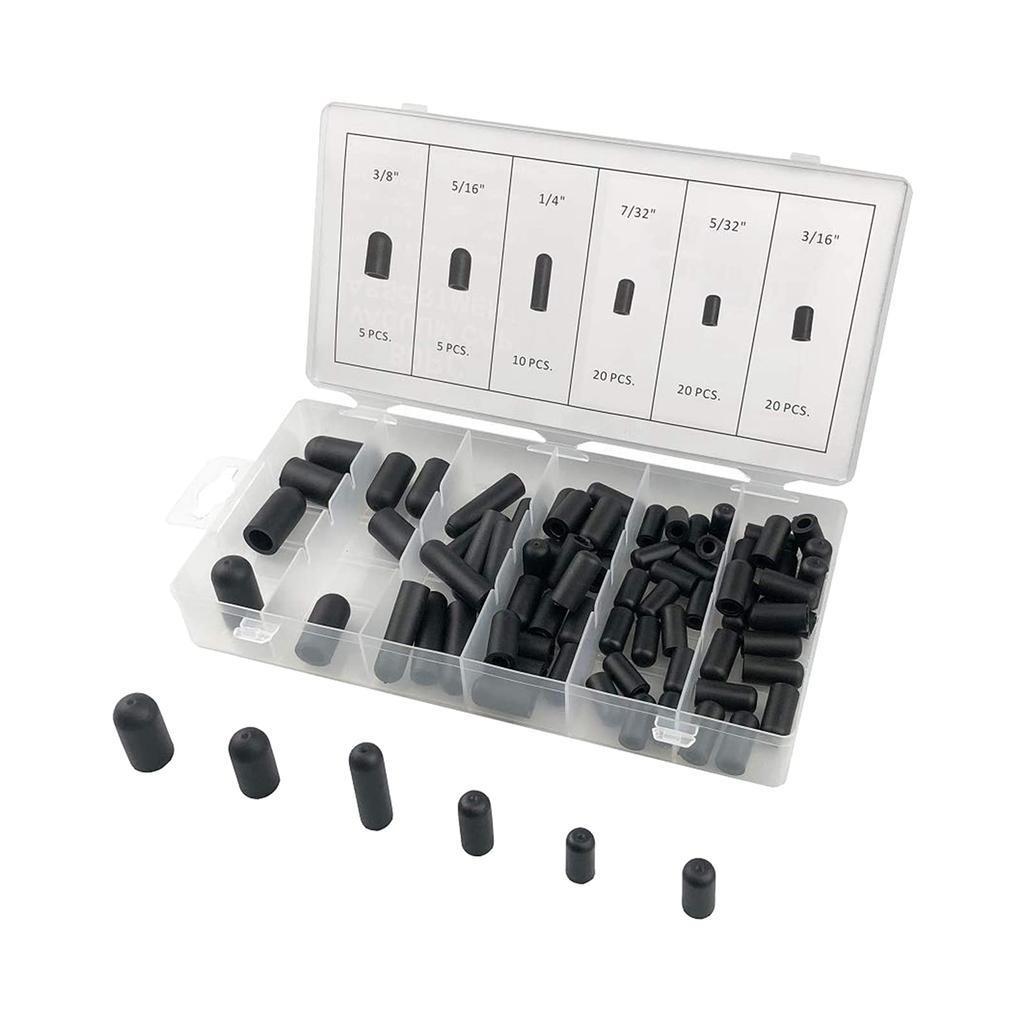 STARTIST 80 Pack Rubber Vacuum Cap Assortment Set 5/32" to 3/8" 6 Size Spare Parts