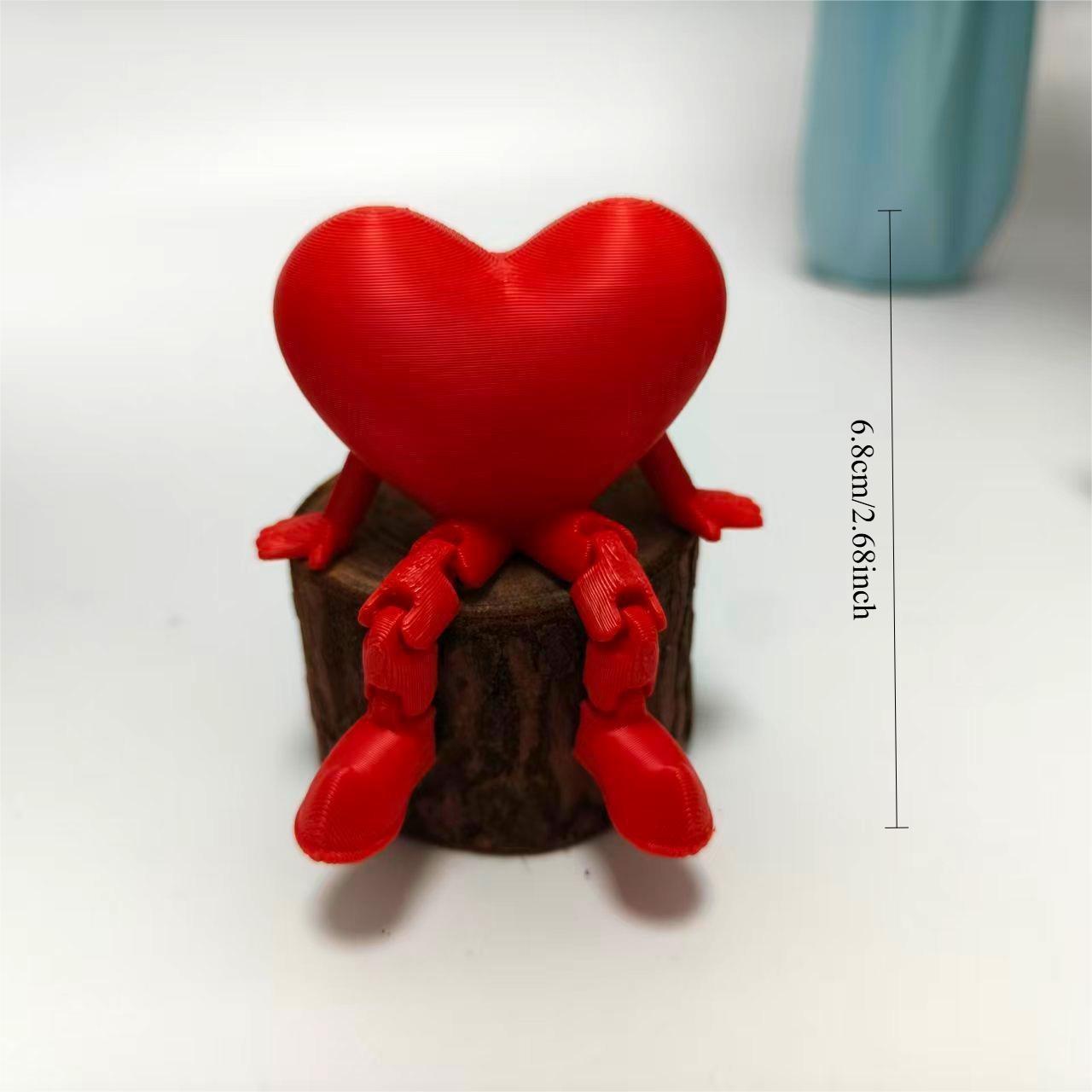 

Romantic Red Heart-shaped Statue 3D Printing Romantic Home Desktop Puppet Wedding Decor Ornament Home Decor Valentine s Day Gift