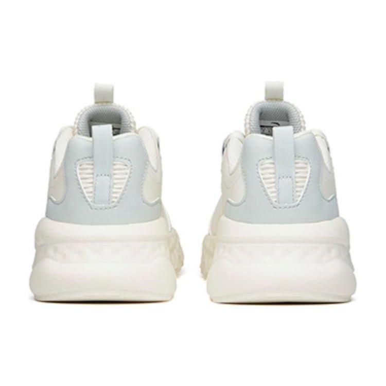 Anta Lifestyle Series Synthetic Leather Sneakers Wear-Resistant Low-Top Casual Shoes Women Sneakers White Green 122118843S-3