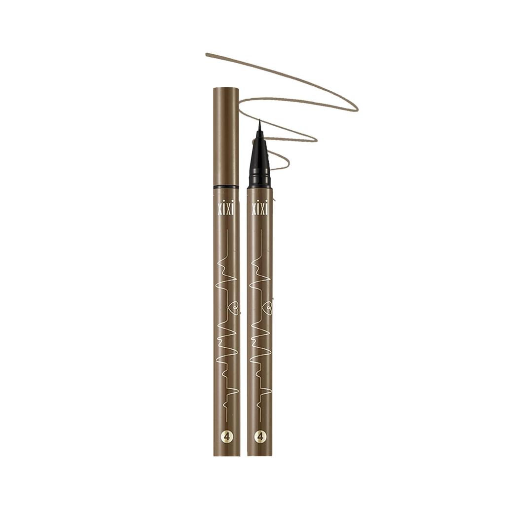 XIXI BOX Liquid Gray Brown Eyeliner, Ultra-Fine Brush, Quick-Drying, Smudge-Resistant, Waterproof, #4