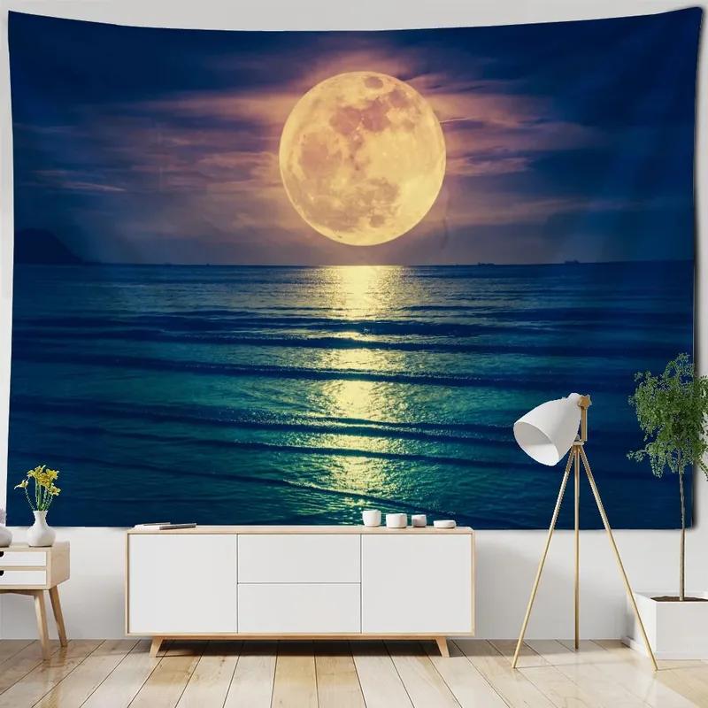 Cave Scenery Moon Pattern Tapestry Home Wall Decoration Tapestry Bedroom Living Room Tapestry