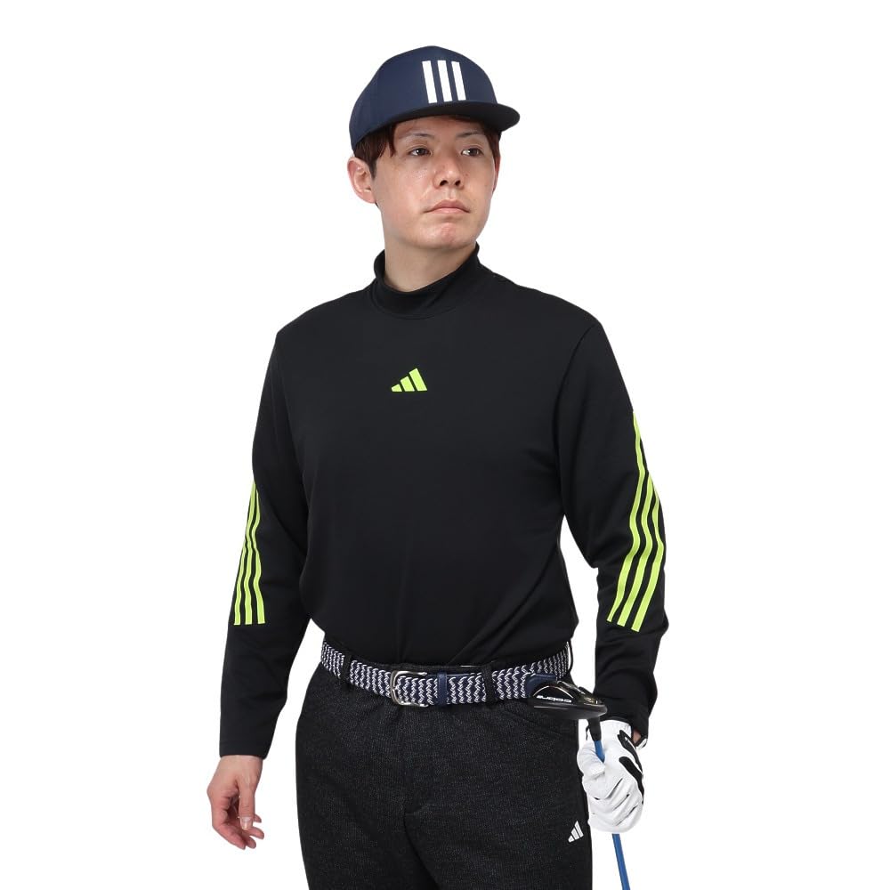 

Adidas Golf Mock Neck Long Sleeve Shirt for Black COLD.RDY Men, чёрный