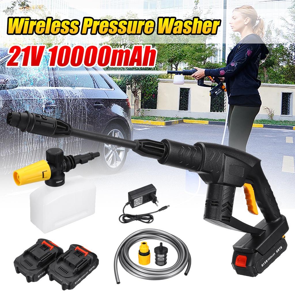 21V 10000mAh Wireless High Pressure Car Washer Rechargeable Lithium Battery Auto Spray Water Car Cleaning Guns Handheld Cleaner