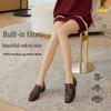 Double-Layer Nude Skin Tone Warm Base Leggings with Velvet Lining - Women's Winter Stockings