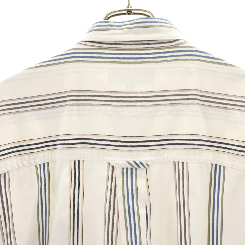 CHAPS RALPH LAUREN Striped Pattern Short Sleeve Button Down Shirt L White Men's Used