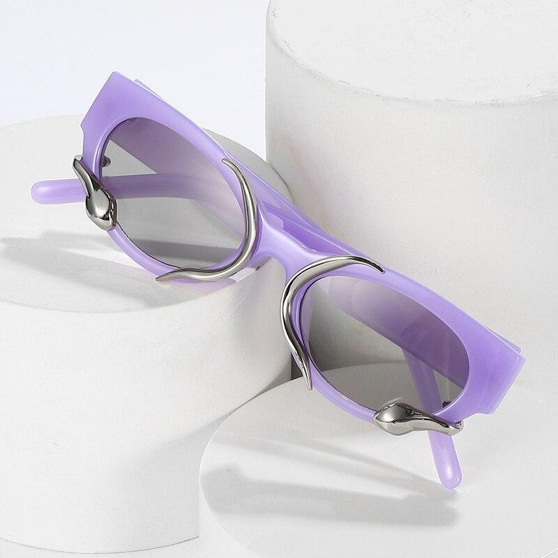 SHAUNA Retro unikālās kaķu acs sievietēm luksusa saulesbrilles modes zīmols dizainers želejkrāsas brilles vīriešiem panku saulesbriļļu toņi UV400