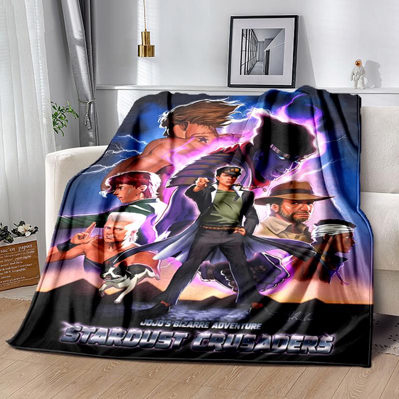 1pc Blanket JoJo's Bizarre Adventure3 Print Design, Lightweight Blanket for Sofa, Bed- Soft &Warm, Gift for All Seasons like Christmas, Halloween