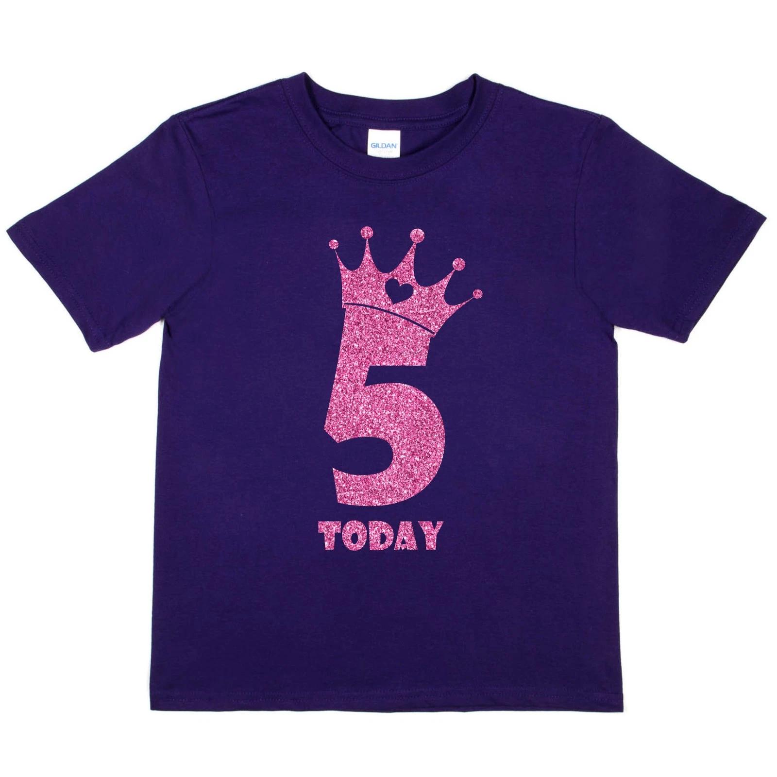 

День Рождения Дети 5 Сегодня Возраст 5 В Розовых Блестках С Днем Рождения Подарок Детская Футболка 3XL