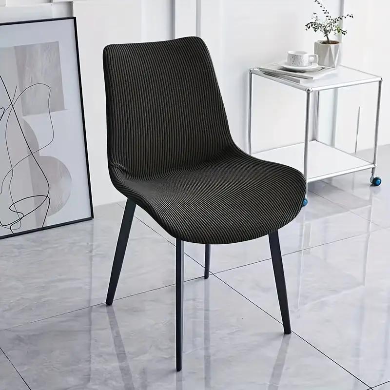 Polar Fleece Curved Chair Cover Solid Color Elastic Dining Room Seat Slipcovers Home Chair Covers for Hotel Wedding Party
