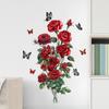 Pegatinas de pared de rosas con forma de corazón para el Día de San Valentín, Pegatinas decorativas para fiestas, PVC autoadhesivo removible.