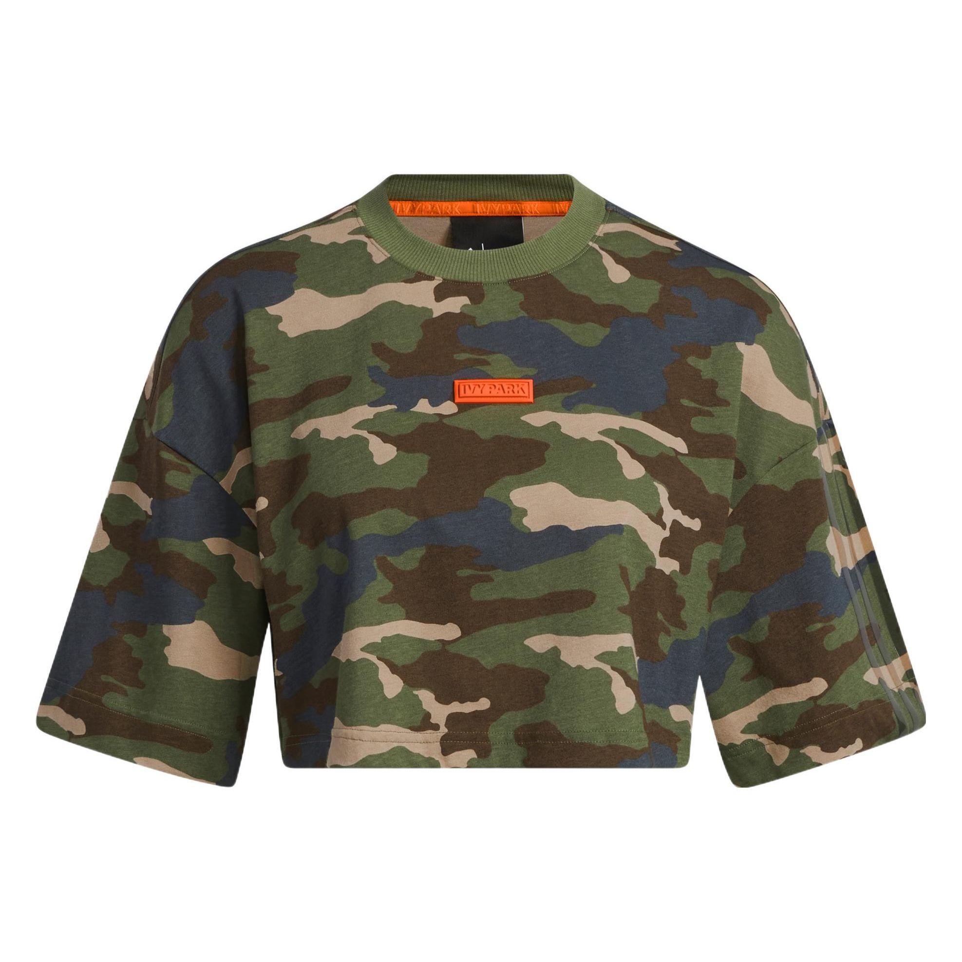 Adidas x IVY PARK Crop T-Shirt Women Green Camo Print HR2317 XL