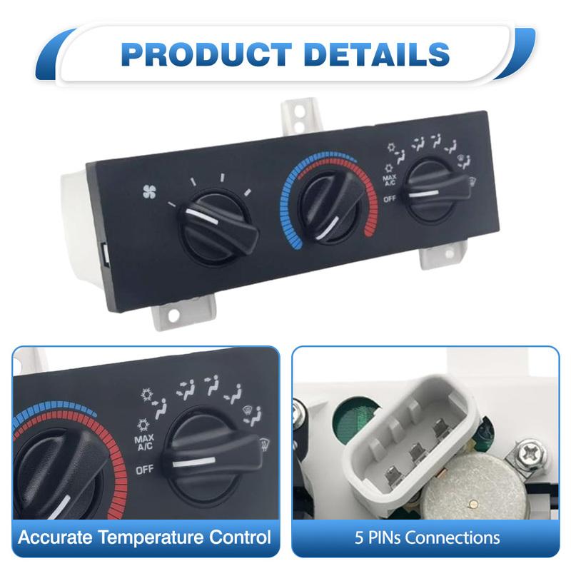 55055459AE 55055459AF for Dodge Ram Van 6 Cyl 3.9L, 8 Cyl 5.2L, 8 Cyl 5.9L 1998-2003 AC Heater Manual Climate Temp Control Panel
