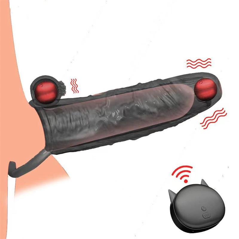 Manșon pentru penis, silicon vibrator, pentru bărbați, telecomandă fără fir, pentru vibrator pentru penis, prezervative pentru mărirea penisului, simulare cu zece frecvențe
