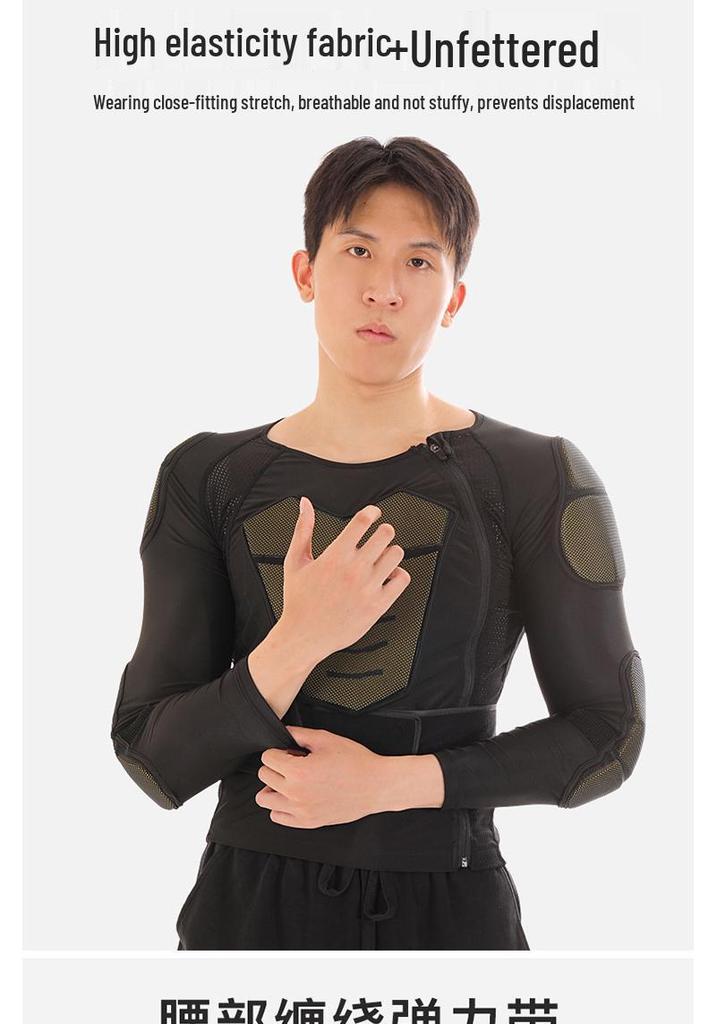 Skiing Anti-Collision Protective Sports Gear Set with Shoulder Pads and Waist Support for Rugby, Basketball, and Football
