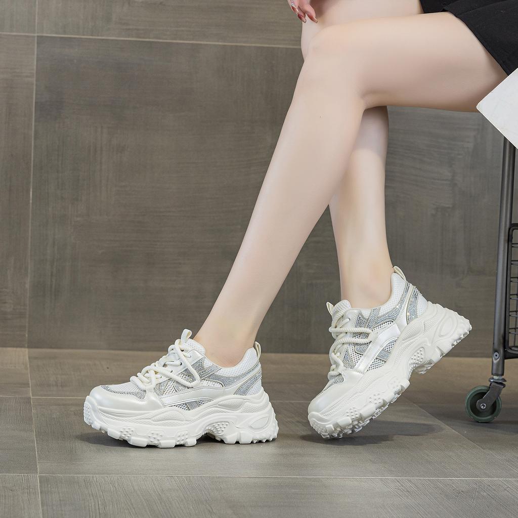 Mesh dad shoes women's platform muffin spring 2026 new versatile height-increasing casual women's shoes