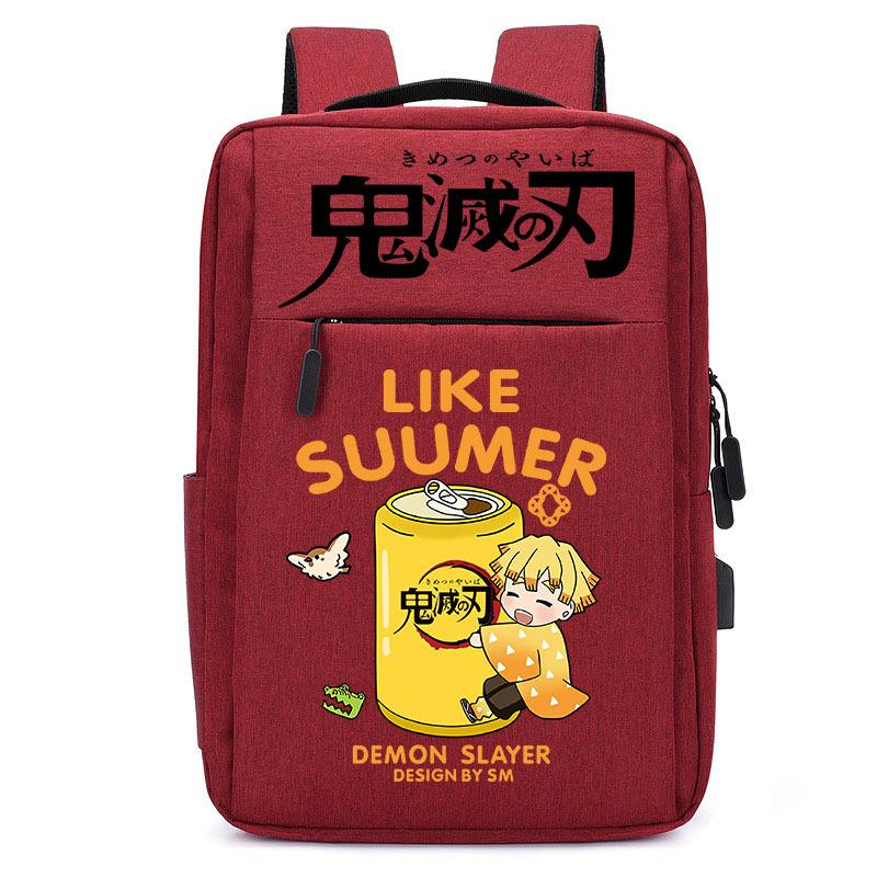 Japan Cartoon Comics Demon Slayer USB Charging Backpack Large Capacity Student Casual Backpack 0004