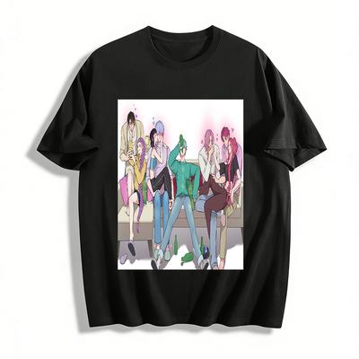 Koreanischer Stil Multi-CP Versammlungs Print T-Shirt Anime Stil Lockeres Partner Oberteil Für Männer Und Frauen Reines Baumwoll T-Shirt
