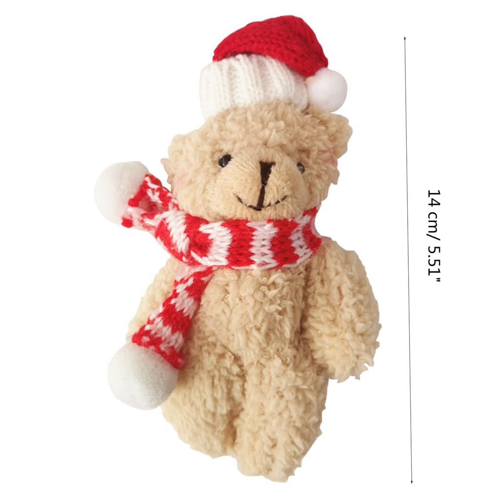 Joint Bear Cute Plush Bear Keychain Bag Ornament Women Handbag Decorations School Student Backpack Christmas Pendant