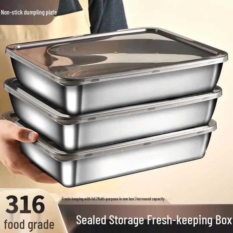 ZISIZ 316L Stainless Steel 2800ML Refrigerator Storage Box