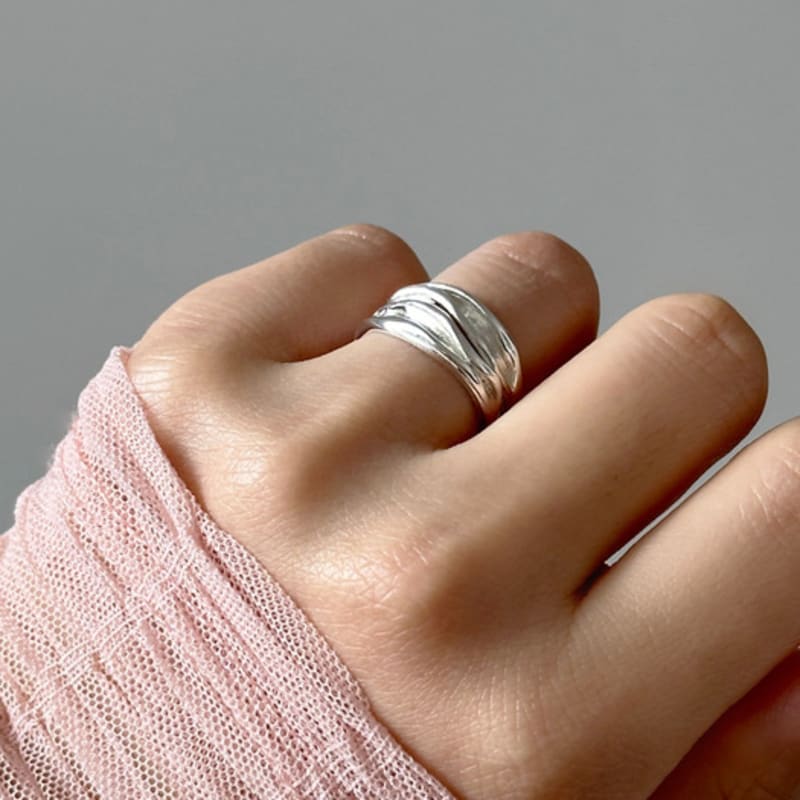 warmrecord Silver925 Pleat Ring_R041