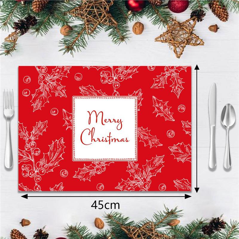 Durable Heat-Resistant Faux Linen Christmas Table Placemat