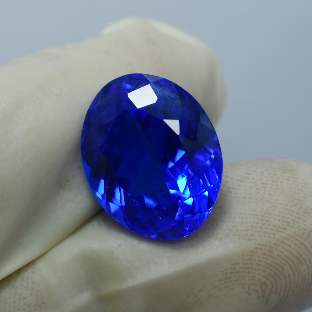 Natural Blue Tanzanite Loose Gemstone Dark 13.40 ct Oval Shape for Jewelry Making and Crafts