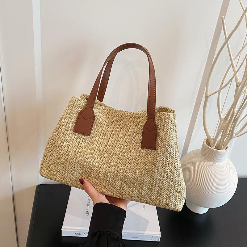 Temperament Simple Weaving 2025 Summer New Foreign Style This Year Popular Korean Version Shoulder Crossbody Casual Handbag Bag