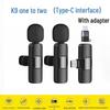 Wireless Lavalier K8 Microphone: 2.4G, Live Recording, Three-Level Noise Reduction, K1 & K9 Models, Small and Versatile.