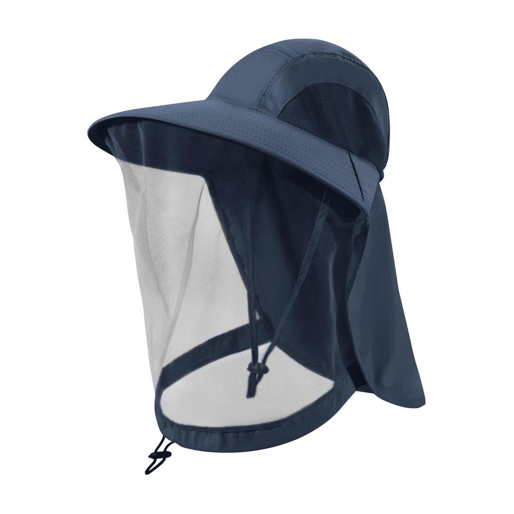 Pneito Sun UV Safari Solhatt Bred Vannjusterbar Hake Egnet for Fjell Utendørs Unisex En Herrehatt, Beskyttelse, Hatt, Beskyttelse, Brett,