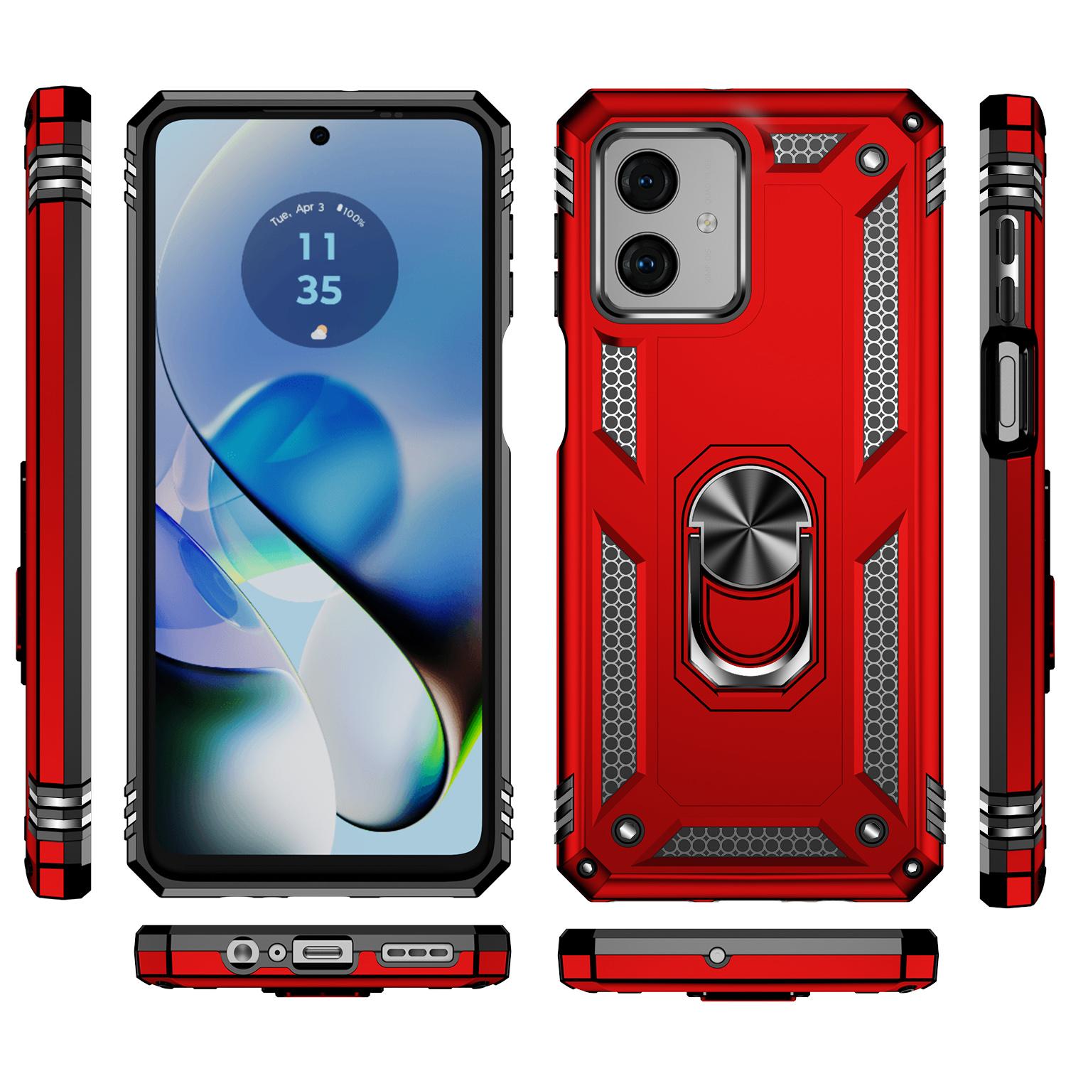 

For Motorola Moto G54 5G Case Anti-scratch TPU+PC Ring Kickstand Phone Cover Gold