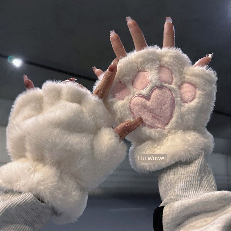 

K-стиль Сердце Женский Полухолодостойкий Пишущий Хлопковый Плюш White All yards