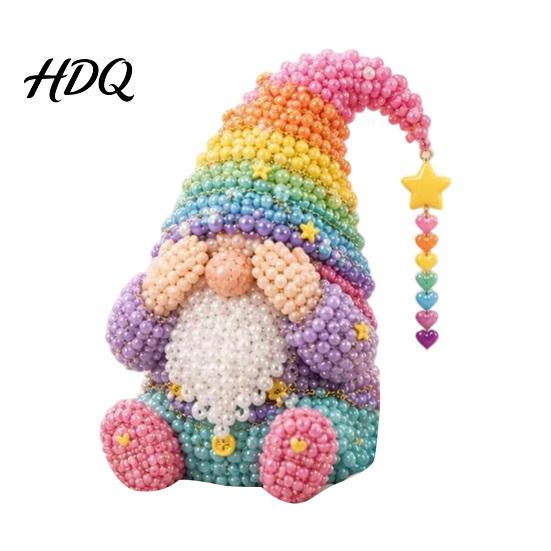 Bead Crafting Set Gnome Craft Kit Tiny Beaded DIY Cute Kit Art for Adults Teens Unique Home Decor Handmade Gift Creative Decoration