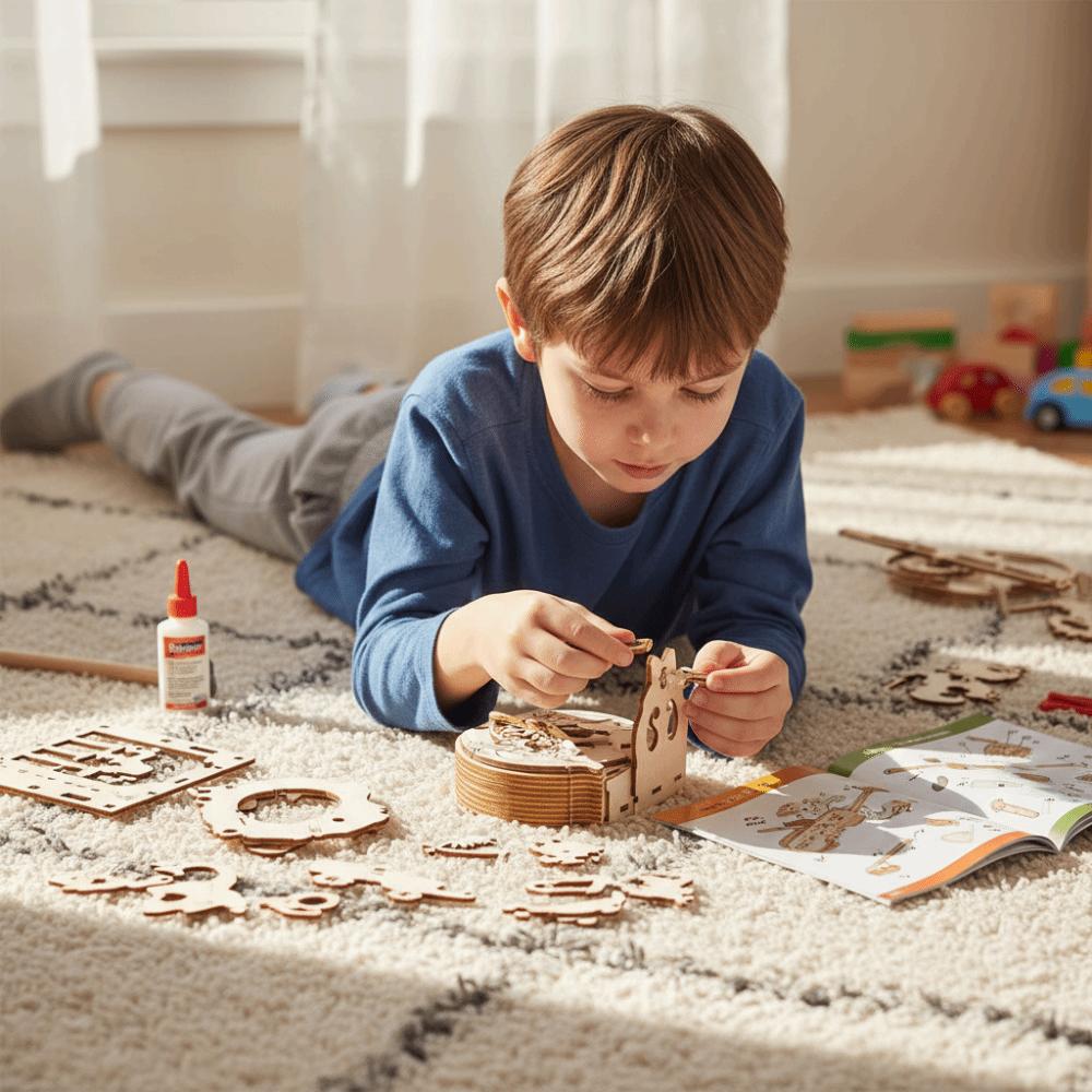 Wooden Material 3D Puzzle Graffitiable Music Box For Kids Wooden Cello Model For Adults