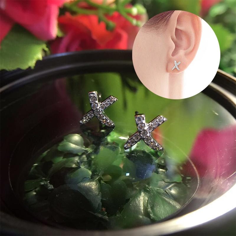 Trendy Geometric Crystal Stud Earrings For Women Wholesale Fashion Jewelry