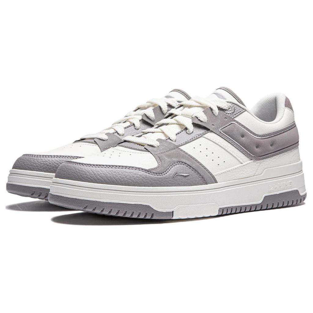 Li Ning Tianji 2.0 Cushioning Abrasion Resistant Lightweight Breathable Low top Skateboard Shoes Men's White Gray AGCU193-3