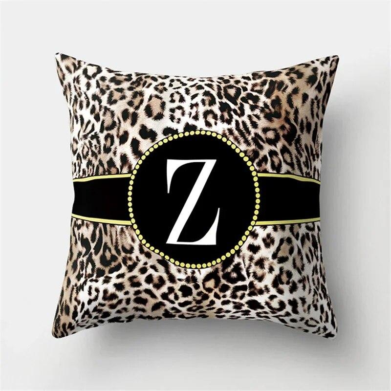 45x45cm Kissenbezug mit Leopardenmuster und 26 Buchstaben, bequemer Kissenbezug für Sofa, Stuhl, Bett, sexy Party, Hoteldekor, Wohnkultur, Kissenbezug
