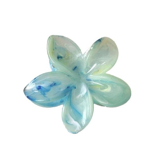 

Hair Claw Flower Shape Stable Grip Summer Back Head Hair Clip Vibrant Color Non-Slip Shower Hair Claw Hair Accessories A