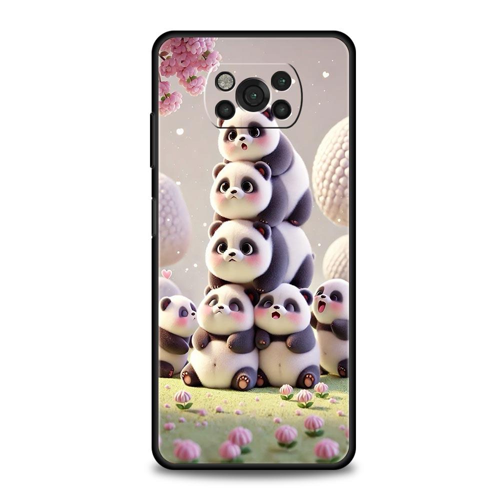 Baby Panda Phone Case Cover for Xiaomi Poco F7 Ultra F6 F5 F4 F3 X6 X5 X4 X3 NFC C51 C55 M4 GT 5G Soft TPU Shell Fundas Capas